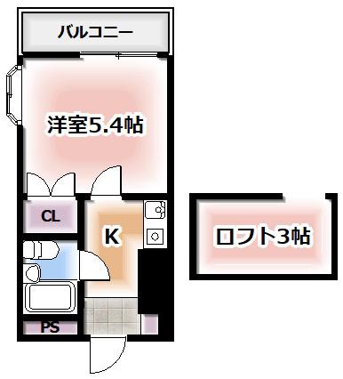 レジデンス北楠(1K/2階)の間取り写真
