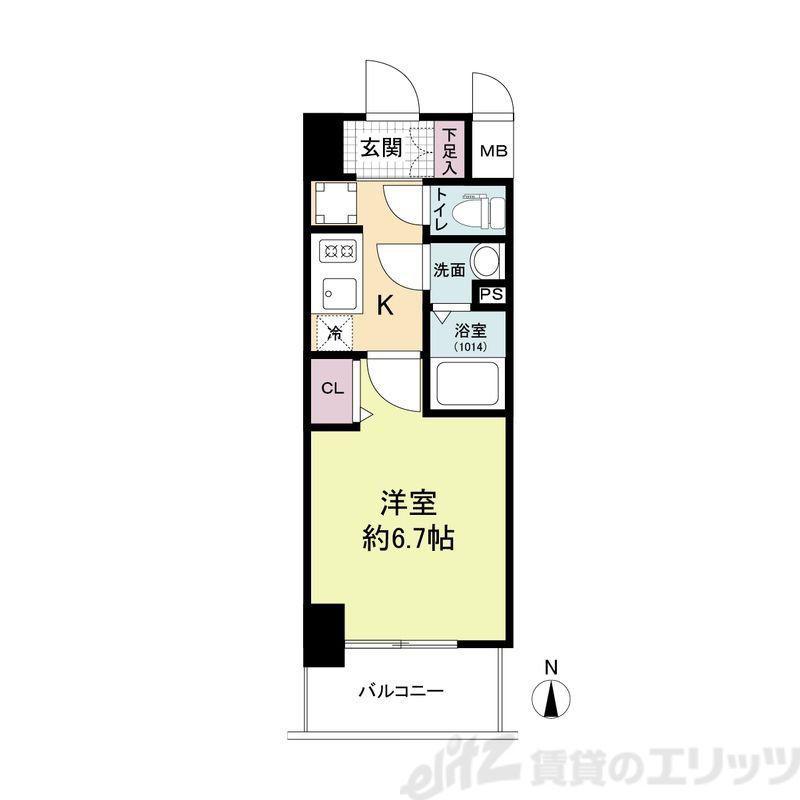 ARTIZA淡路(1K/3階)の間取り写真