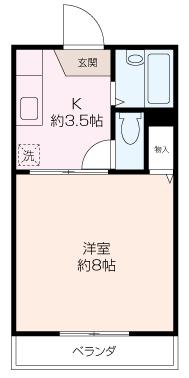 NKハイツ(1K/2階)の間取り写真
