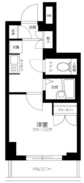 OLIO渋谷西原(1K/2階)の間取り写真