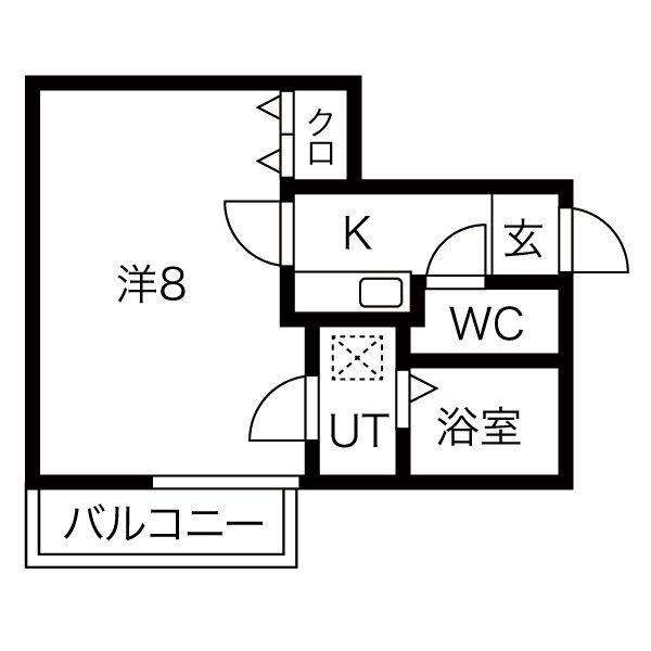 リブレア白金 A棟(1K/1階)の間取り写真