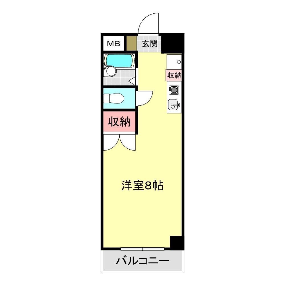 サンライズ一の宮(ワンルーム/3階)の間取り写真