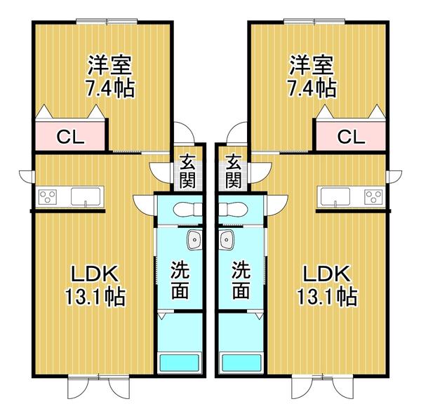 レジデンスやまと 四号館(1LDK/1階)の間取り写真