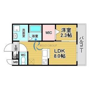 リアコート北田辺II(1LDK/2階)の間取り写真