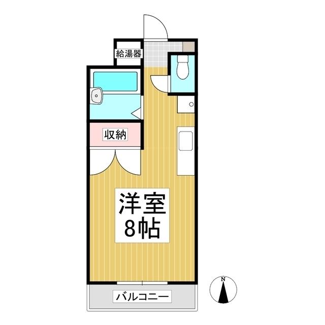 エクセルコートB(1K/2階)の間取り写真