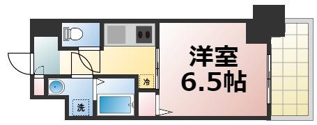 LUMINOUS天王寺舟橋(1K/6階)の間取り写真