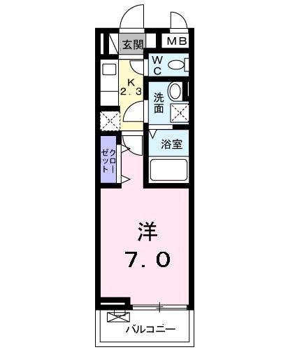 キングキャッスル弐番館(1K/3階)の間取り写真