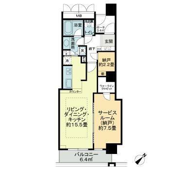 横濱ディアタワー(1SLDK/9階)の間取り写真