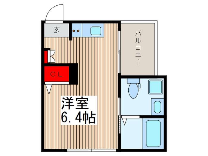 ウエストガーデン草加氷川(ワンルーム/2階)の間取り写真