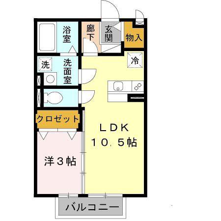 イースト NONAMI八番館(1LDK/2階)の間取り写真