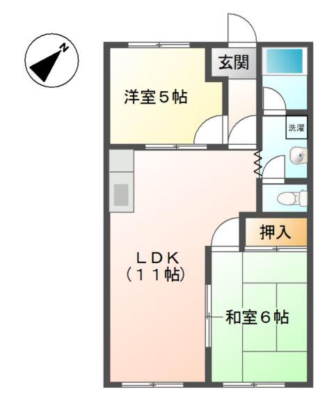 コーポFUKUJIN(2LDK/1階)の間取り写真