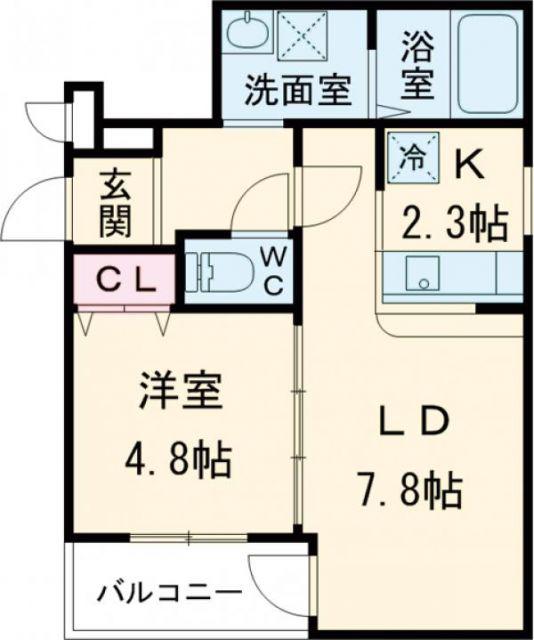フジパレス駒林II(1LDK/1階)の間取り写真