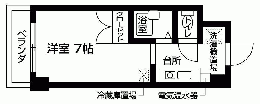 ブラントゥール恵比寿(1K/2階)の間取り写真