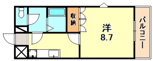 ラフォーレ(1K/1階)の間取り写真
