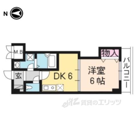 エクセルコート(1DK/1階)の間取り写真
