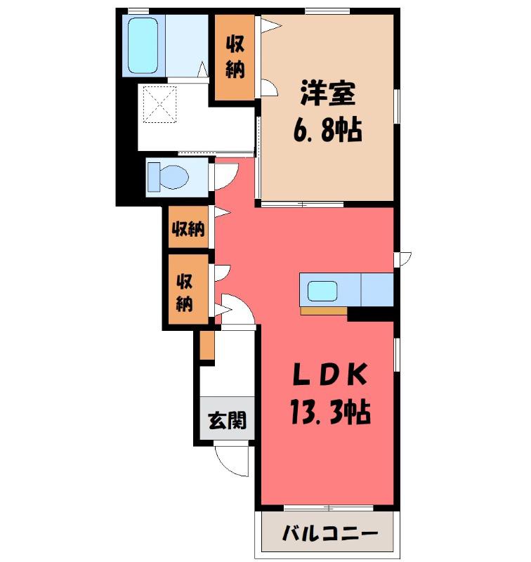 ブランメゾン(1LDK/1階)の間取り写真