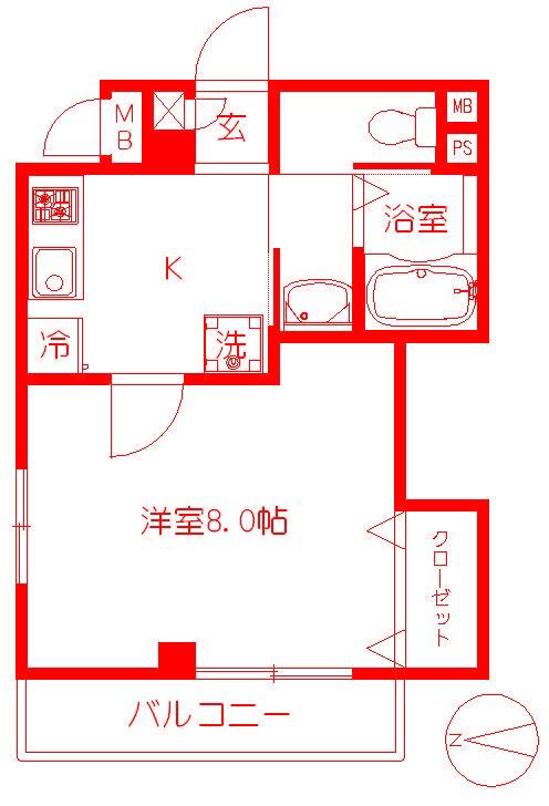 アドニス(1K/3階)の間取り写真