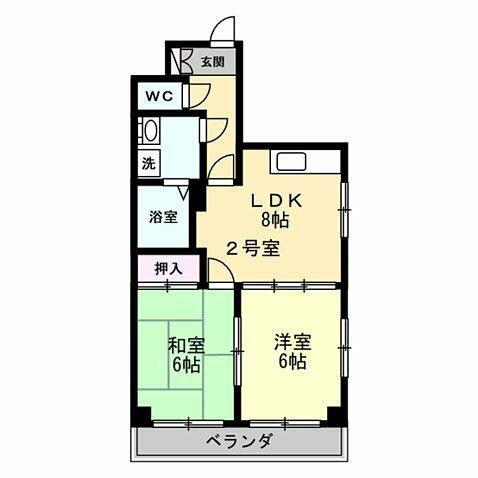 AIR・DE・東戸塚(2LDK/4階)の間取り写真