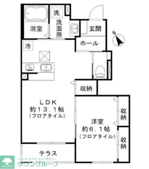 ネオ・クレスト(1LDK/1階)の間取り写真