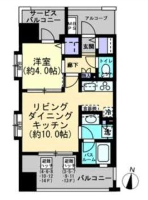 グローベル ザ・スイート中村橋駅前(1LDK/2階)の間取り写真