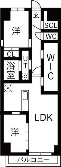 アーチレジデンス川名駅前(2LDK/4階)の間取り写真