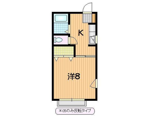 花ヴィレッジ(1K/2階)の間取り写真