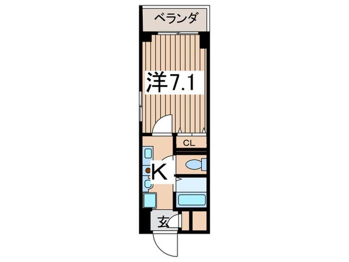 エクセルハイム(1K/2階)の間取り写真