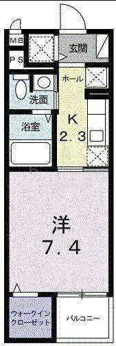 グラン トレゾール(1K/2階)の間取り写真