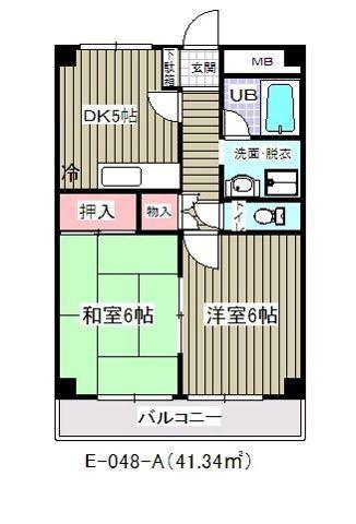 第2レクコーポ舞浜E48番館(2DK/3階)の間取り写真