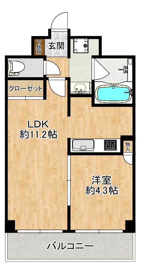 マムート(1LDK/2階)の間取り写真