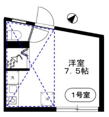 IL ROSSO 町屋(ワンルーム/1階)の間取り写真