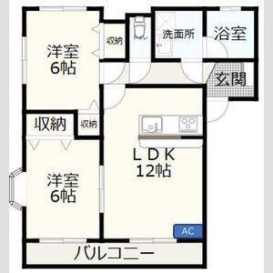 マイホームA(2LDK/1階)の間取り写真