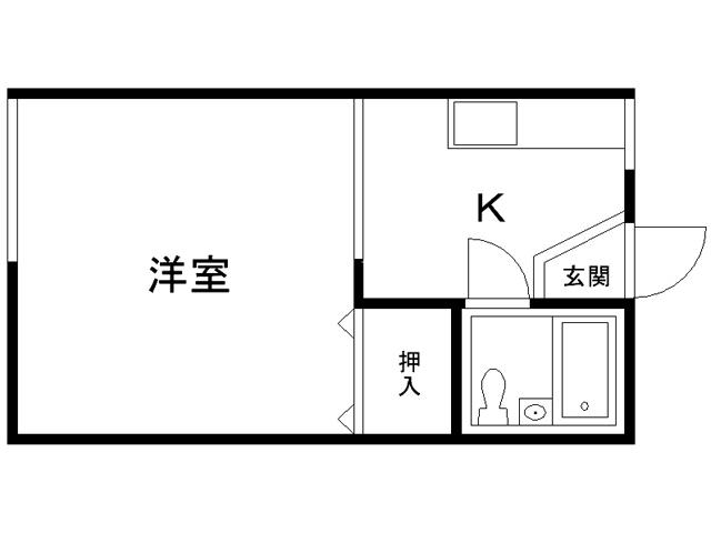 レイクフィールドIII(1K/2階)の間取り写真