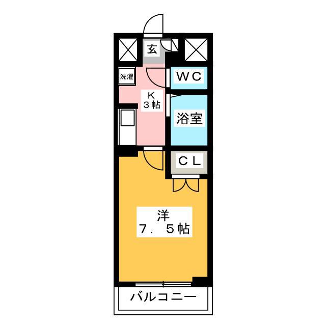 フルール井上(1K/7階)の間取り写真