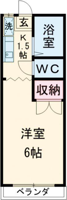 岩村ハイツ(1K/1階)の間取り写真