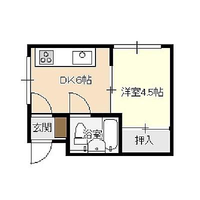 ハイツたかし(1DK/2階)の間取り写真
