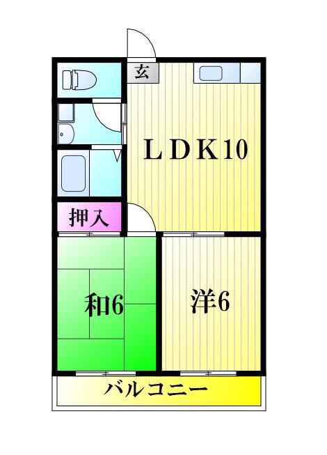 メゾン柏(2LDK/3階)の間取り写真