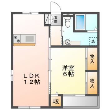 レジェンドその(1K/1階)の間取り写真