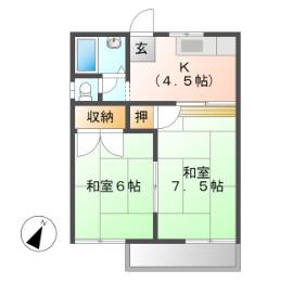 サンハイツワタナベ(3LDK/1階)の間取り写真