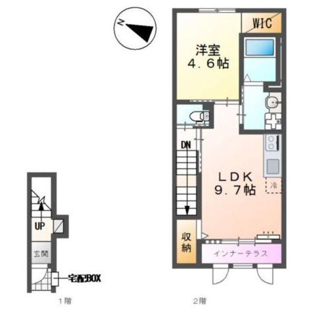 所沢市大字北秋津 アパート工事(1LDK/2階)の間取り写真