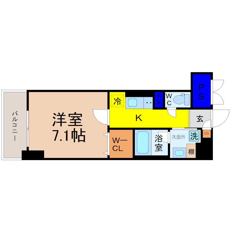 サクシード大曽根(1K/2階)の間取り写真