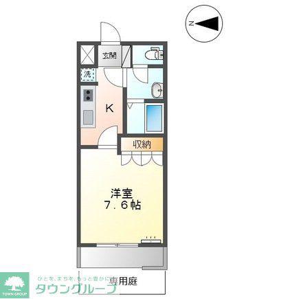 スクエアSASAI(1K/1階)の間取り写真