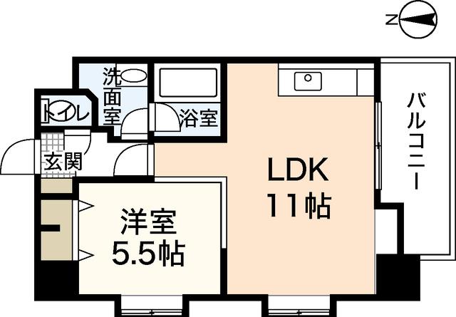 SUNSQUARE FURUICHI(1LDK/5階)の間取り写真
