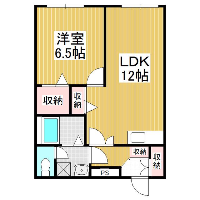 タウニーフロンティア(1LDK/2階)の間取り写真
