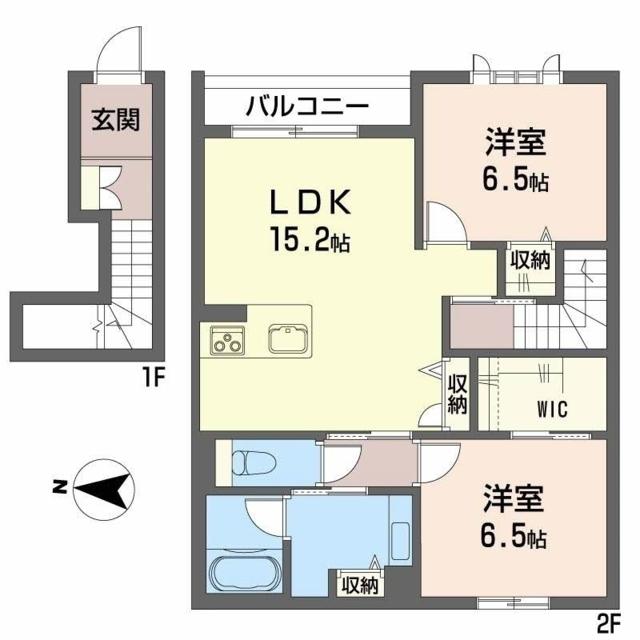 エターナルII(2LDK/2階)の間取り写真