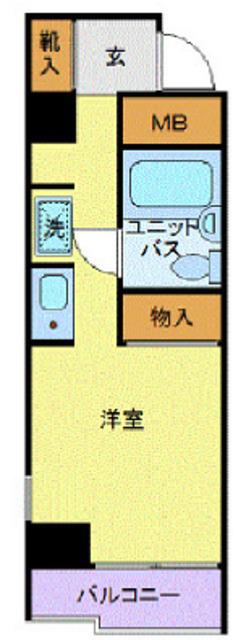 スカイコート大森第4(1K/6階)の間取り写真