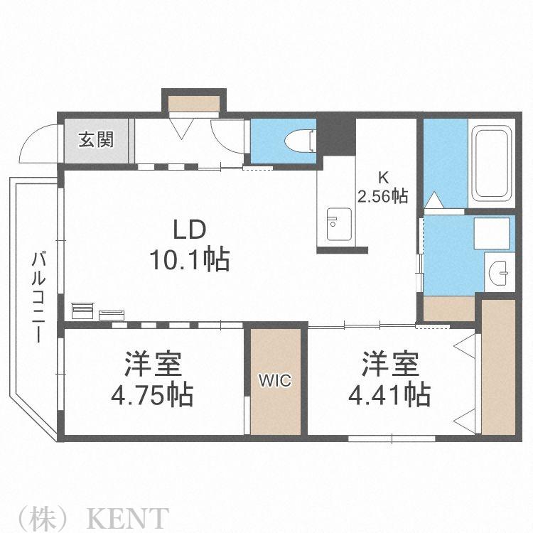ラピスブラオ八軒(2LDK/5階)の間取り写真
