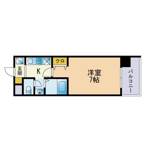 アーバンシティオ愛宕(1K/12階)の間取り写真