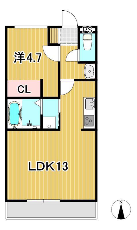 CASA WIN(1LDK/2階)の間取り写真