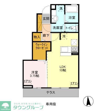 サンセール(1LDK/1階)の間取り写真